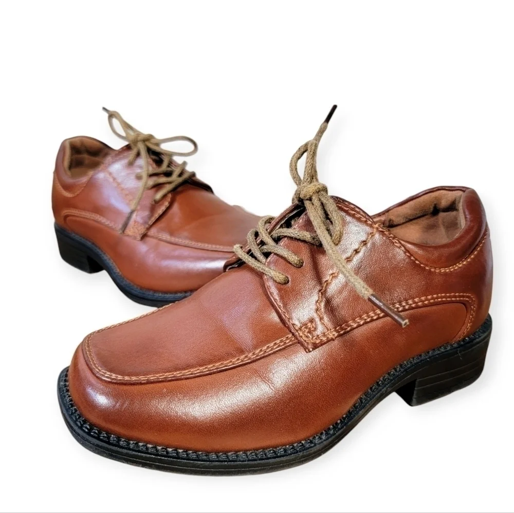 Robert David Boys Dress Shoes Faux Leather Lace Up Loafers Size 9